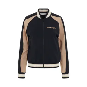 Ultralight 2 Tone Bomber Track Jacket in Black/Nude