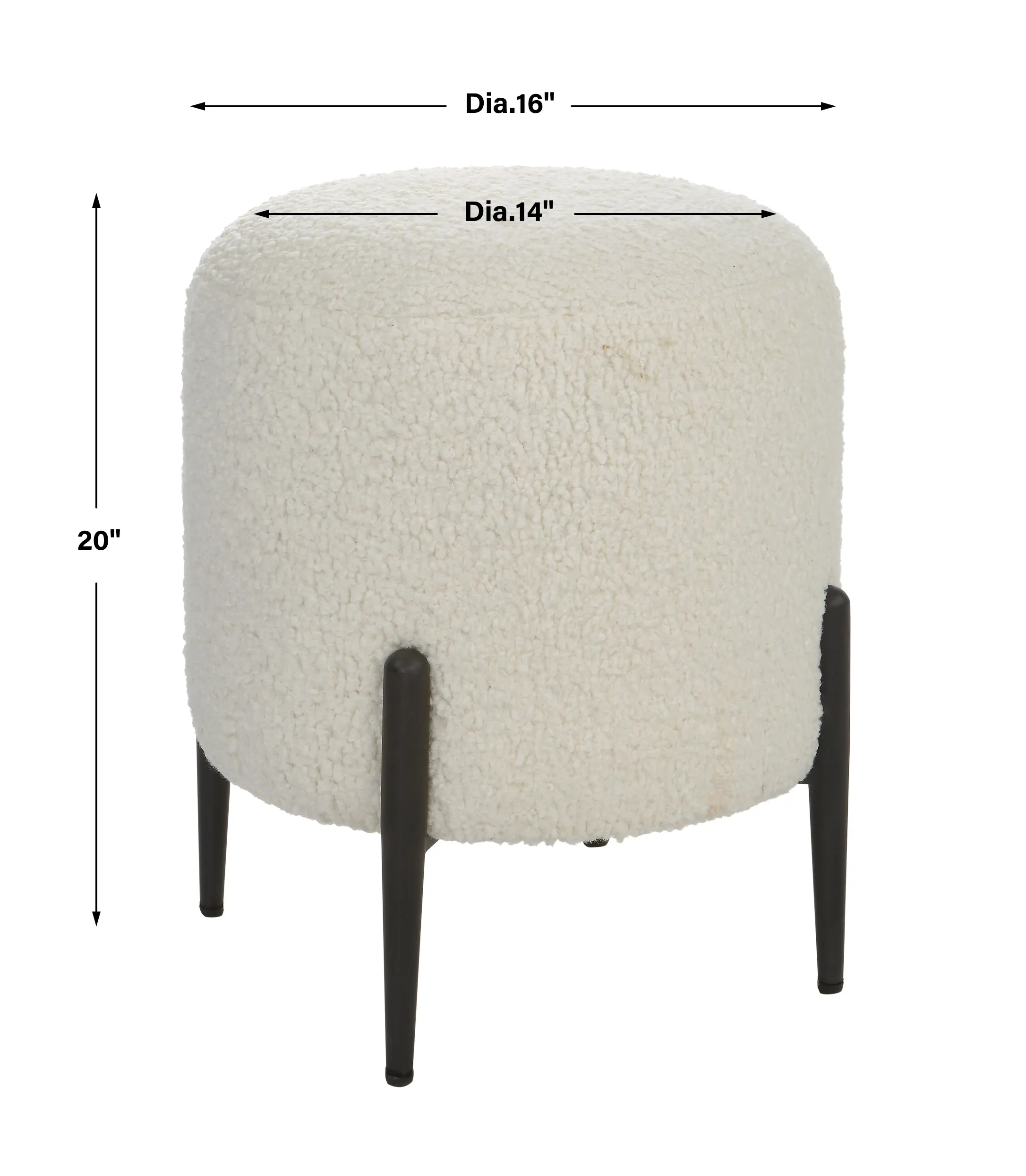 Uttermost Arles White Shearling Ottoman