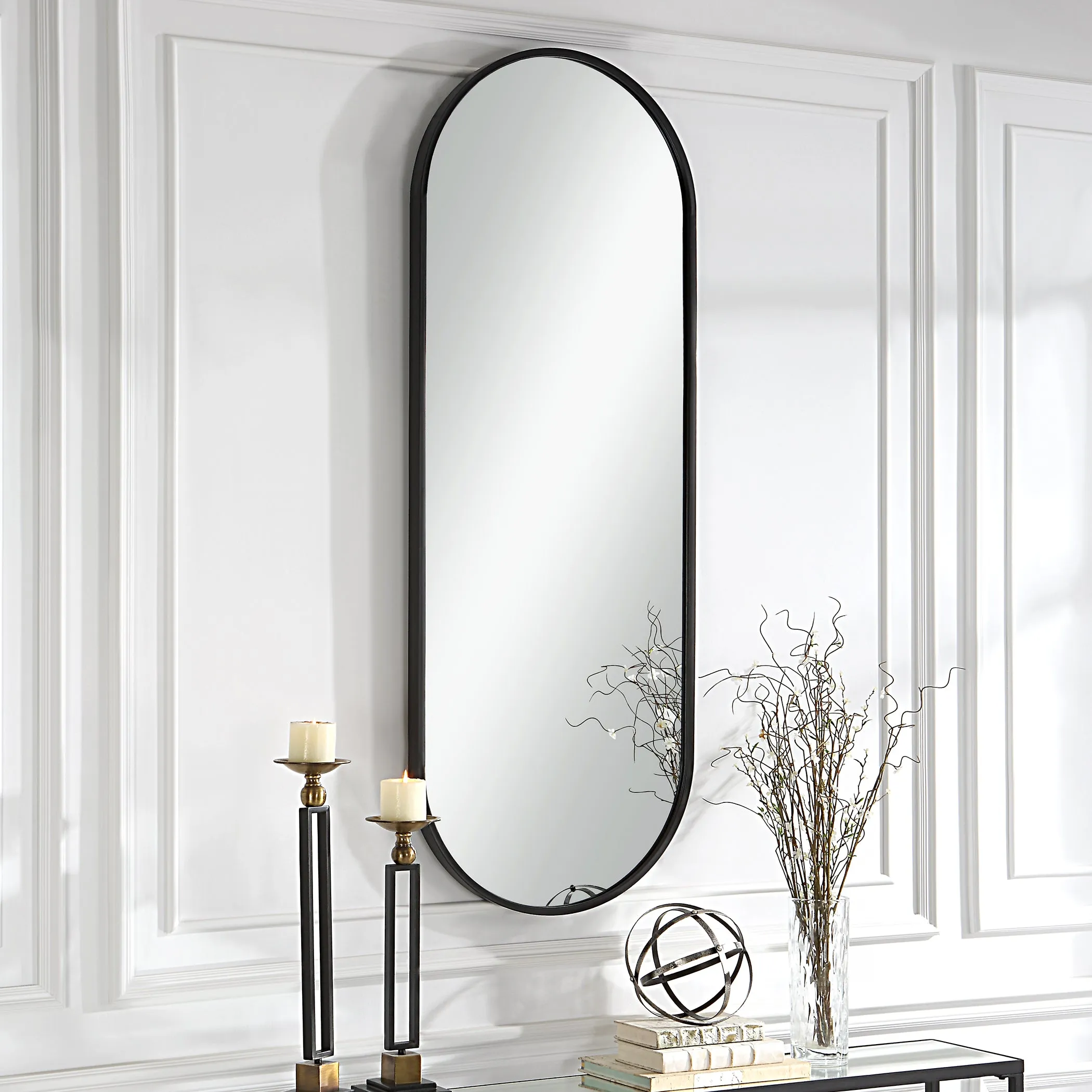 Uttermost Varina Tall Black Mirror