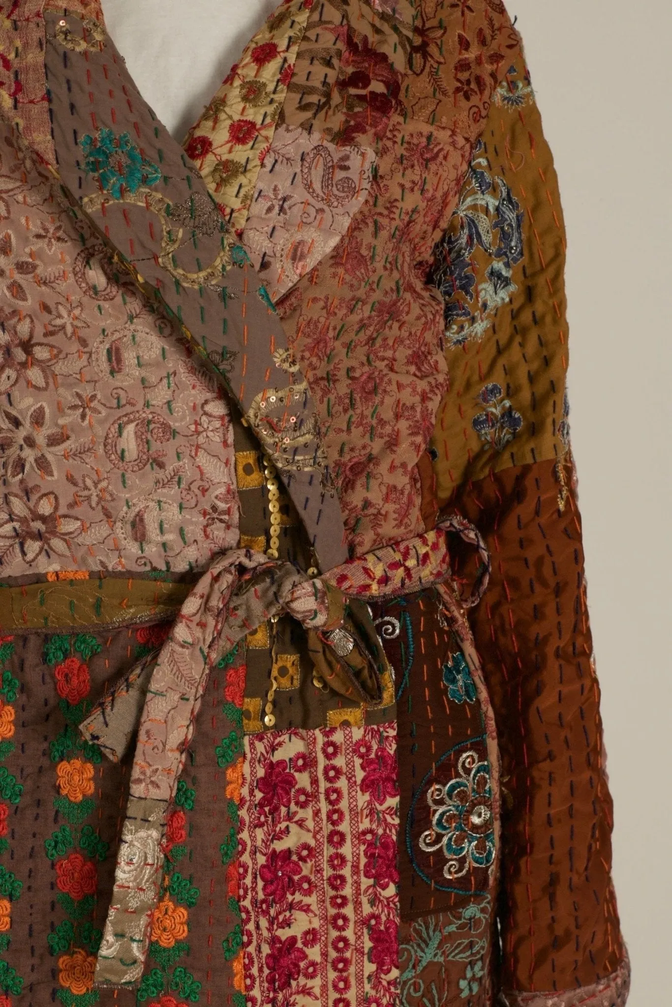 VICTORIA THALIA EMBROIDERE PATCHWORK KIMONO JACKET