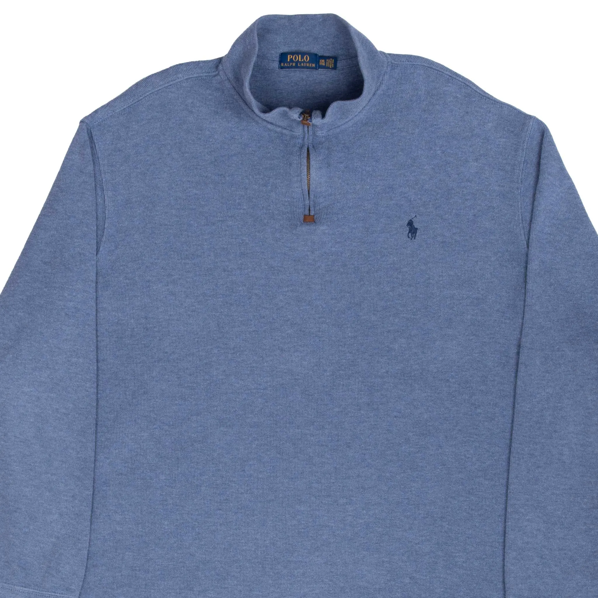 VINTAGE POLO RALPH LAUREN BLUE QUARTER 1/4 ZIP SWEATER SIZE 2XL