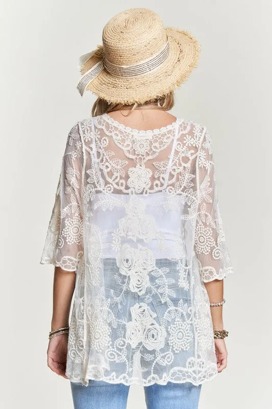 White Lace Cardigan