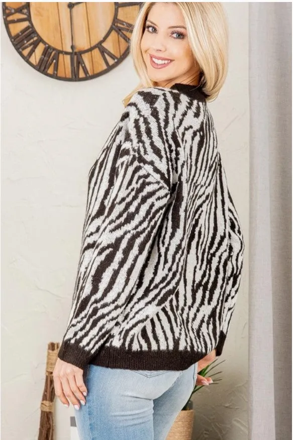 Zebra Print Sweater - #6285-6290