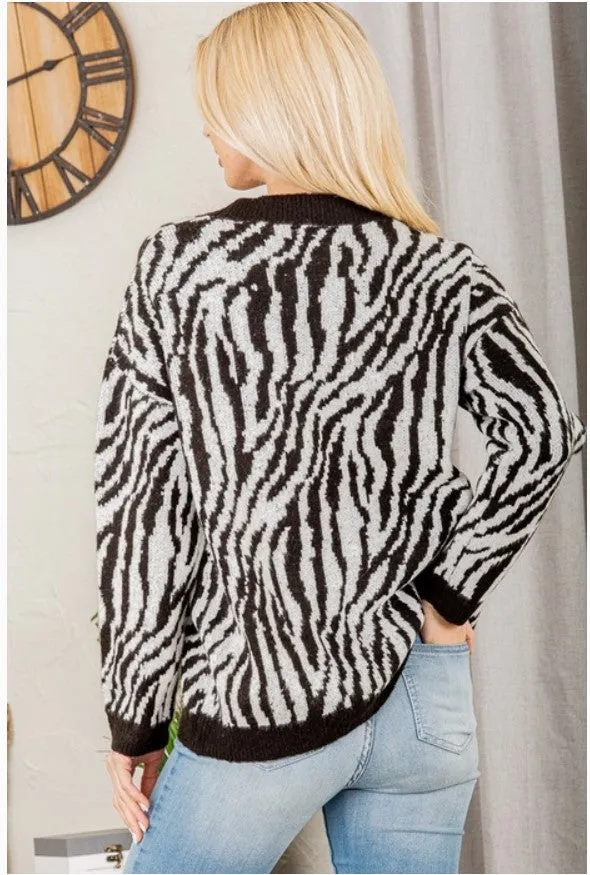 Zebra Print Sweater - #6285-6290