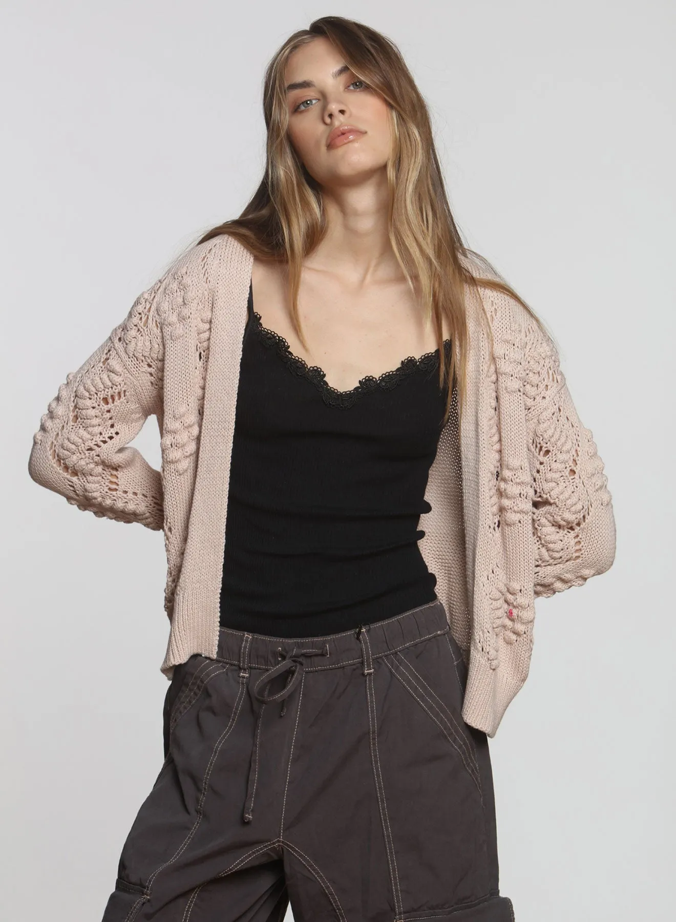 Ziggy Bobble Cardigan - Nude